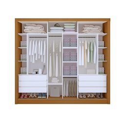 Guarda Roupa Casal 3 Portas 6 Gavetas Nápoli Minastex Carvalho - 3