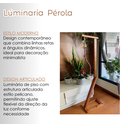 Ver imagem 7 de Luminária Perola Madeira Minimalista Quarto Sala Leitura Modelo Pelicano