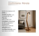 Ver imagem 2 de Luminária Perola Madeira Minimalista Quarto Sala Leitura Modelo Pelicano