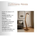 Ver imagem 2 de Luminária Perola Madeira Minimalista Quarto Sala Leitura Modelo Pelicano