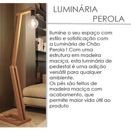 Luminária Perola Madeira Minimalista Quarto Sala Leitura - 2