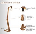Ver imagem 6 de Luminária Perola Madeira Minimalista Quarto Sala Leitura Modelo Pelicano