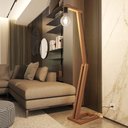 Ver imagem 1 de Luminária Perola Madeira Minimalista Quarto Sala Leitura