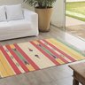 Tapete Indiano Retangular Algodão Listrado D6 Kilim Niazitex 1,00Mx1,40M - 2