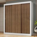 Ver imagem 1 de Guarda-roupa Casal 3 Portas de Correr Branco/rustic Nobre Madesa Branco/rustic