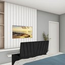 Ver imagem 1 de Calçadeira Baú Recamier Estofada Cama de Solteiro 100cm Bélgica Corino Preto- Mabe Magazine
