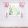 Cortina Quarto Bebê Menina Rosa e Branco 1,50m Grão de Gente - 1