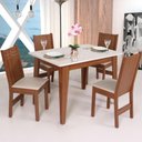 Ver imagem 1 de Conjunto Mesa Sophia 4 Cadeiras Paraty - Bagum Bege Naturalle e Off White