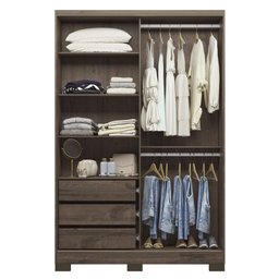 Guarda Roupa Oasis Solteiro 2 portas de Correr com Pes Santos Andira - 3