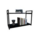 Ver imagem 2 de Nicho Industrial 2 Prateleiras Bahamas Ferro Preto Tampo Preto 60cm
