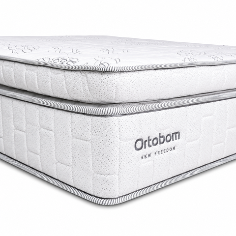 Cama Base King Marrom Colchao King New Freedom Molas Ensacadas 193x203 - Ortobom