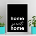 Ver imagem 2 de Quadro Home Sweet Home Minimalista 45x34cm:Madeira preta