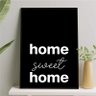 Quadro Home Sweet Home Minimalista 45x34cm:Madeira preta - 1
