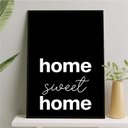 Ver imagem 1 de Quadro Home Sweet Home Minimalista 45x34cm:Madeira preta