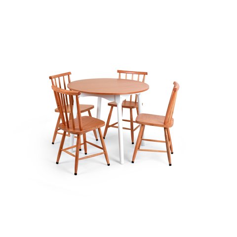 Jogo de Jantar Colonial Clássico Mesa 4 Cadeiras Mel Cozinha