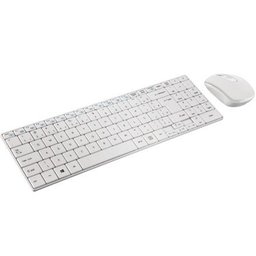 Teclado e Mouse Sem Fio Multimídia Slim Branco Multilaser -  - 1