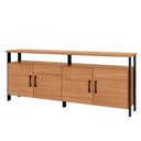 Ver imagem 2 de Balcão Industrial 135cm 4 Portas Freijó/preto Fosco - Dalla Costa