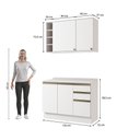 Ver imagem 4 de Armário de Cozinha Compacta Garrafeiro 100% Mdf 120cm Branco Celeste Kappesberg