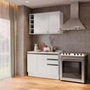 Ver imagem 1 de Armário de Cozinha Compacta Garrafeiro 100% Mdf 120cm Branco Celeste Kappesberg