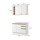 Ver imagem 3 de Armário de Cozinha Compacta Garrafeiro 100% Mdf 120cm Branco Celeste Kappesberg