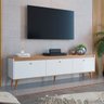 Rack Retrô para Sala TV até 60 Pol 180 x 52 Cm MDP Branco - 1