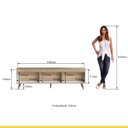 Ver imagem 3 de Rack Retrô para Sala Tv até 60 Pol 180 X 52 Cm Mdp Branco