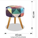 Ver imagem 4 de Kit 2 Puffs Banqueta Decoração Redondo Triangulo Pés Castanho