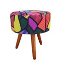 Ver imagem 2 de Kit 2 Puffs para Sala, Puff Redondo, Suede Romero Britto