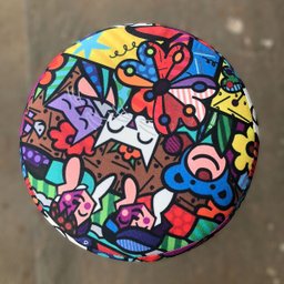 Kit 2 Puffs Redondo, Puff para Sala, Palito Suede Romero Bicho - 4