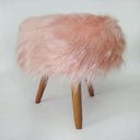 Ver imagem 2 de Puff,Banqueta Magnus Redondo Pelúcia Alta Rosa Pés Palito