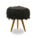 Ver imagem 1 de Banqueta Redondo Para Penteadeira Pelucia Pelo Alto Preto