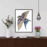 Quadro Arte Andorinha Moderna 45x34cm - com Vidro:moldura Preta - 1