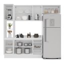 Ver imagem 6 de Cozinha Amara 4 Peças 240x224,5cm Armários Aéreos Paneleiro Balcão Tampo Rodapé Branco 250096