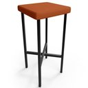 Ver imagem 2 de Kit 03 Banquetas Alta Bar Cozinha Sala de Jantar Preto Stella L02 Tecido Terracota - Lyam Decor