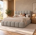 Ver mais imagens de Cama Queen Estofada Cabeceira Acolchoada Confortável