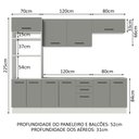 Ver imagem 4 de Armário de Cozinha Completa 270cm Branco Cinza Agata Madesa 02
