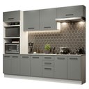 Ver imagem 3 de Armário de Cozinha Completa 270cm Branco Cinza Agata Madesa 02