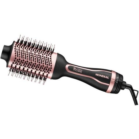 Escova Secadora Mondial, Cerdas Mistas, Revestimento Cerâmico, Preto/Golden Rose - ES-05 220V