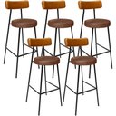 Ver imagem 1 de Kit 05 Banquetas Alta Bar Cozinha Sala De Jantar Milão L02 Couríssimo Whisky Marrom - Lyam Decor