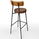 Ver mais imagens de Kit 05 Banquetas Alta Bar Cozinha Sala De Jantar Milão L02 Couríssimo Whisky Marrom - Lyam Decor