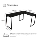 Ver imagem 4 de Mesa Escritório em L Escrivaninha Industrial de Canto 100% Mdf Premium Preto e Aço