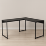 Mesa Escritório em L Escrivaninha Industrial de Canto 100% Mdf Premium Preto e Aço - 5