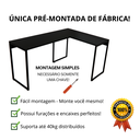 Ver imagem 2 de Mesa Escritório em L Escrivaninha Industrial de Canto 100% Mdf Premium Preto e Aço