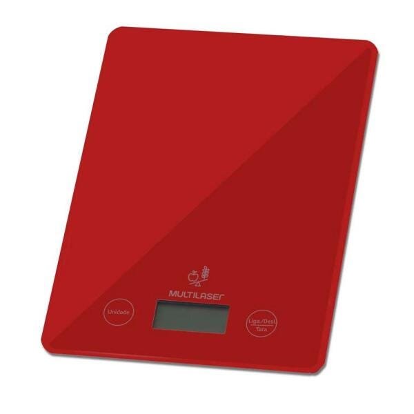 Balança de Cozinha Digital, com Display LCD Touch, Até 5KG, Vermelha - CE118 - Multilaser - 2