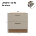 Ver imagem 2 de Balcão de Cozinha 80 cm 2 Gavetas (sem Tampo) Rustic/Crema Agata Madesa