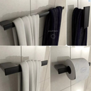 Ver imagem 3 de Kit de Acessórios para Banheiro Lavatório Lavabo em Metal Luxo 4 Peças Preto Fosco Black Matte