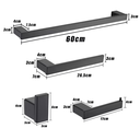 Ver imagem 2 de Kit de Acessórios para Banheiro Lavatório Lavabo em Metal Luxo 4 Peças Preto Fosco Black Matte