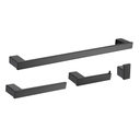 Ver imagem 1 de Kit de Acessórios para Banheiro Lavatório Lavabo em Metal Luxo 4 Peças Preto Fosco Black Matte
