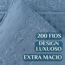 Ver imagem 3 de Cobreleito King Colcha London Bordado Macio Sofisticado:Azul