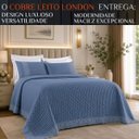 Ver imagem 2 de Cobreleito King Colcha London Bordado Macio Sofisticado:Azul